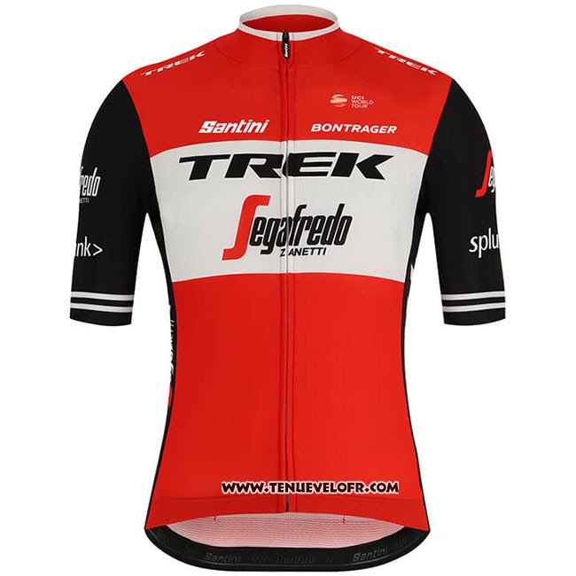 2019 Maillot Ciclismo Trek Segafredo Rouge Blanc Manches Courtes et Cuissard